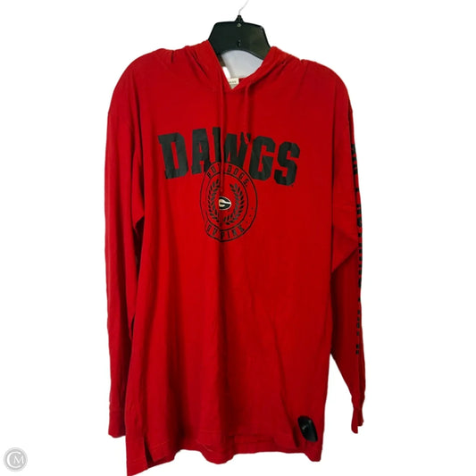 Sweatshirt Hoodie By Pink In Red, Size: L