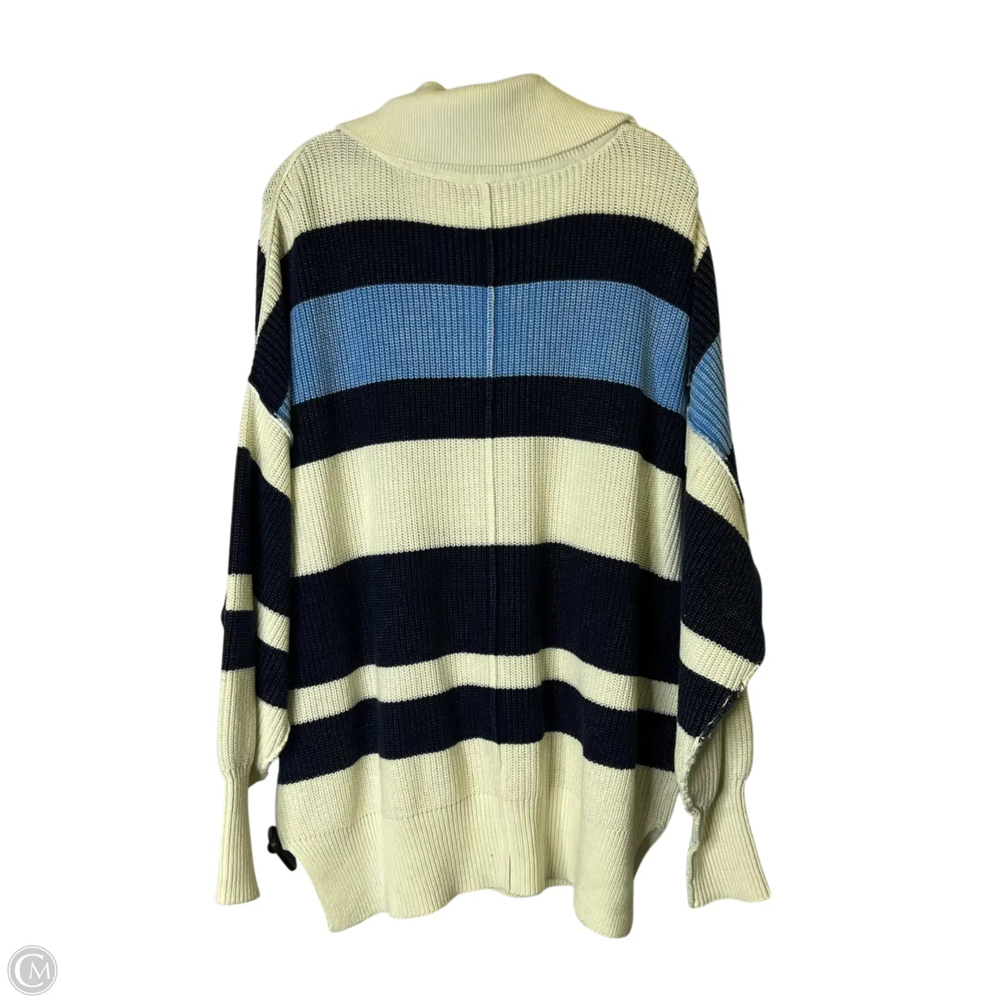 Sweatshirt Collar By Aerie In Blue & Cream, Size: M