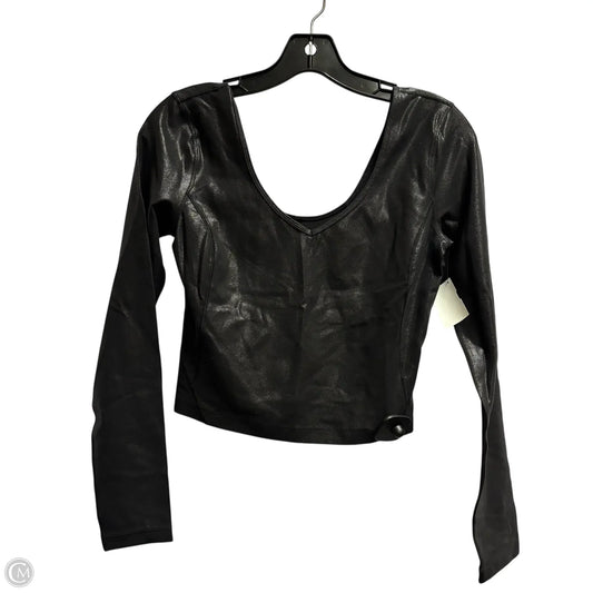 Athletic Top Long Sleeve Collar By Lululemon In Black, Size: 8