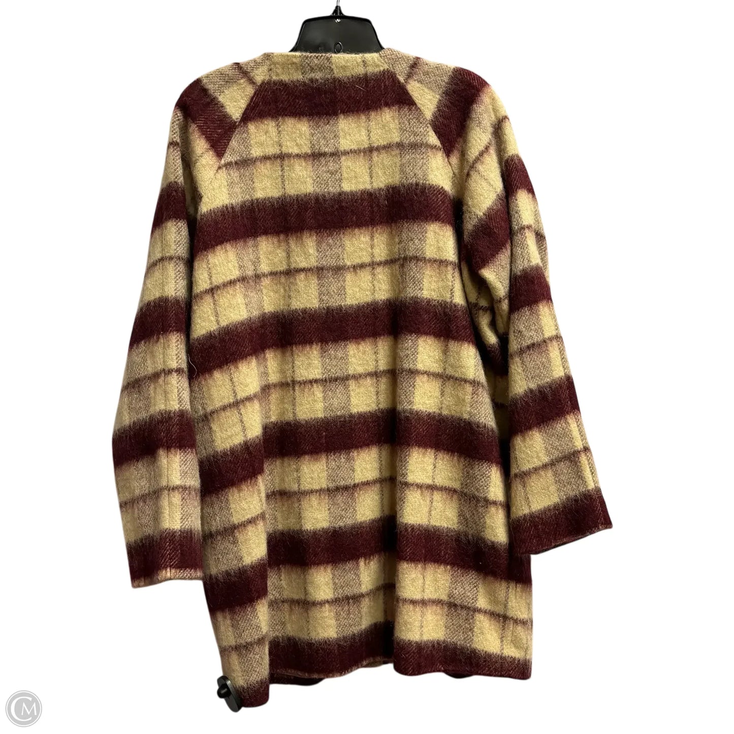 Coat Wool By Sugar Lips In Plaid Pattern, Size: M