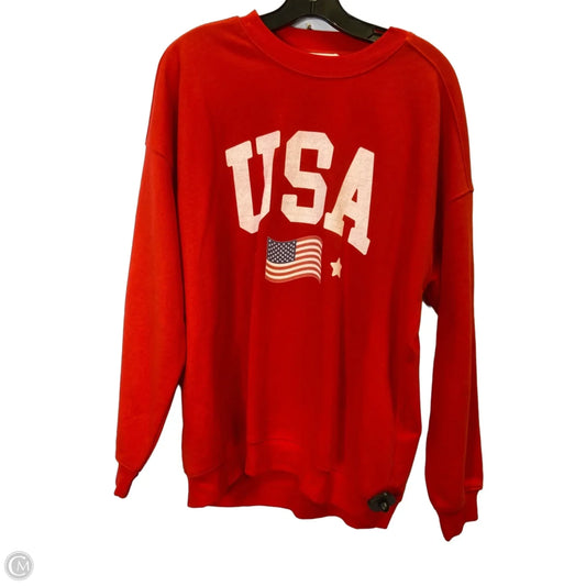 Sweatshirt Crewneck By Pink Lily In Red, Size: M