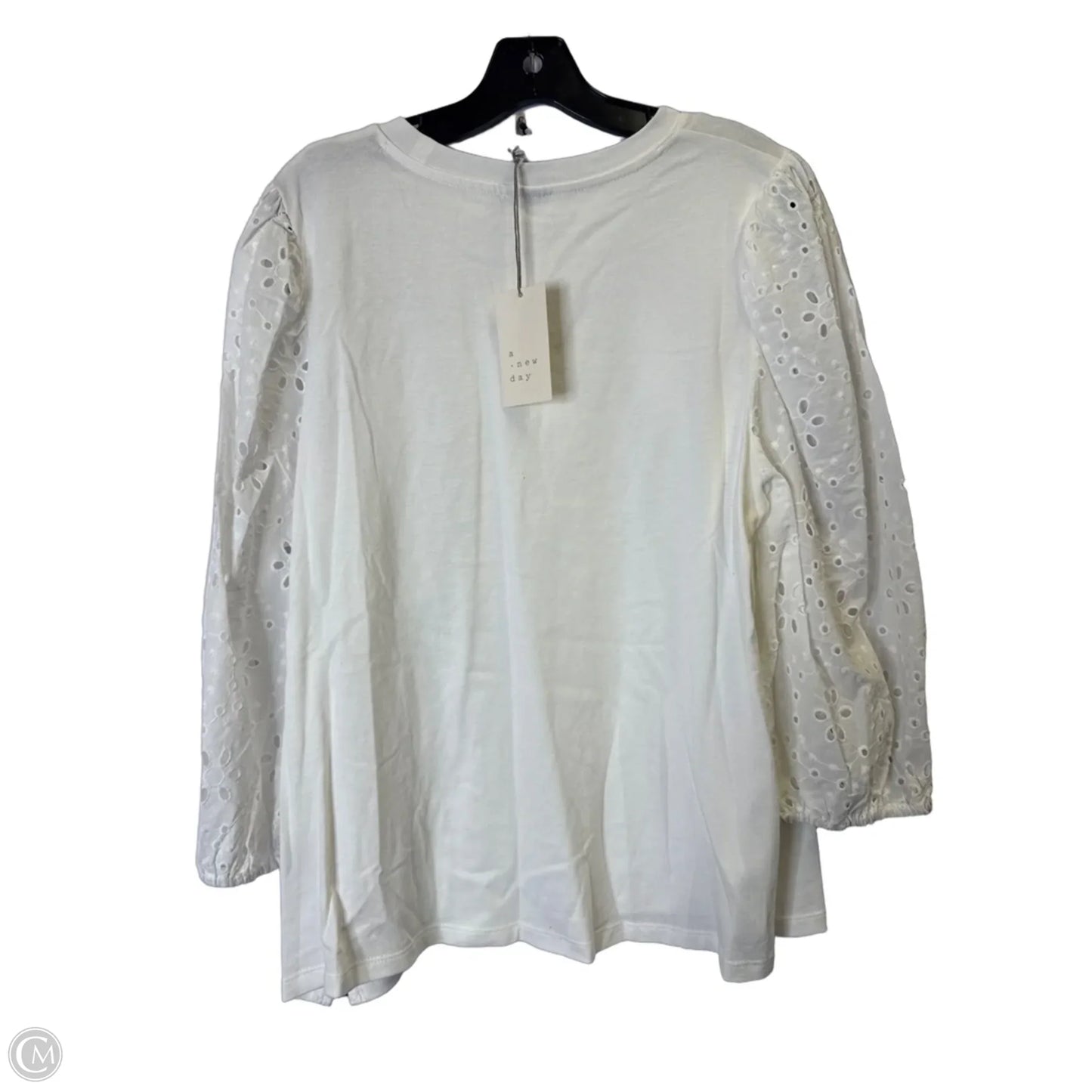 Top Long Sleeve By A New Day In White, Size: Xxl