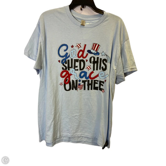 Top Short Sleeve Basic By Gildan In Blue, Size: L