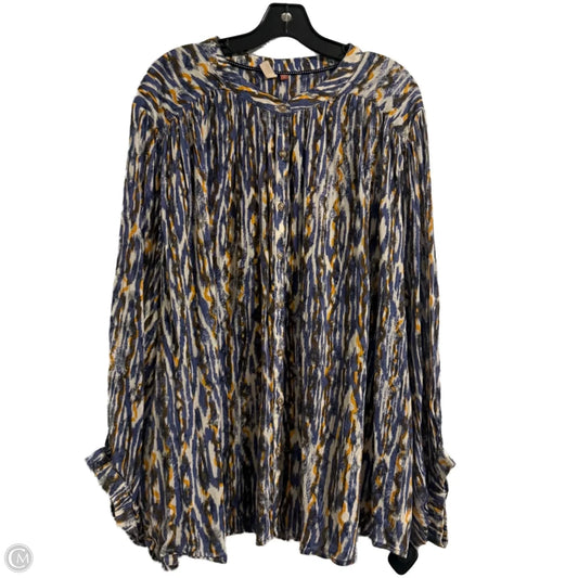 Top Long Sleeve By Pilcro In Blue, Size: 3x