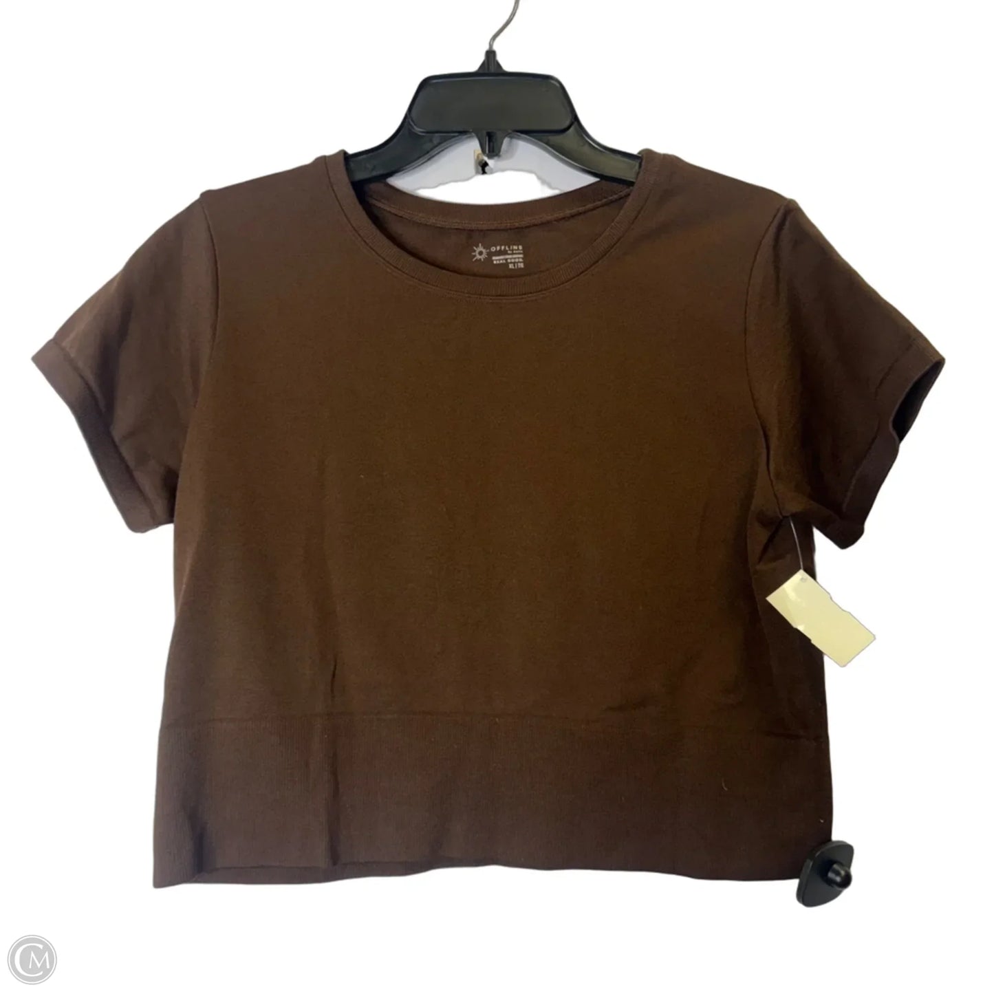 Athletic Top Short Sleeve By Aerie In Brown, Size: Xl