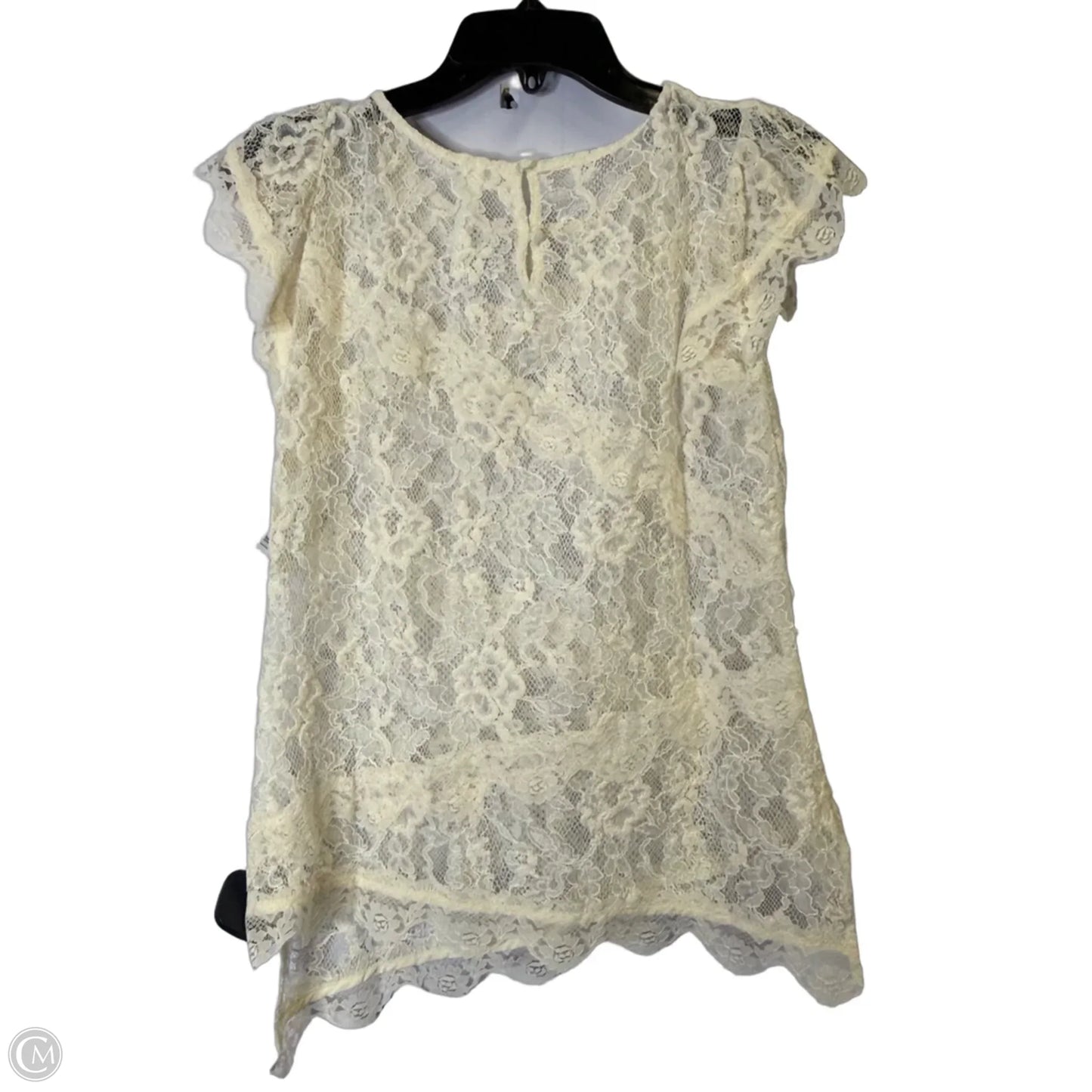 Top Short Sleeve By Anthropologie In Cream, Size: Xxs