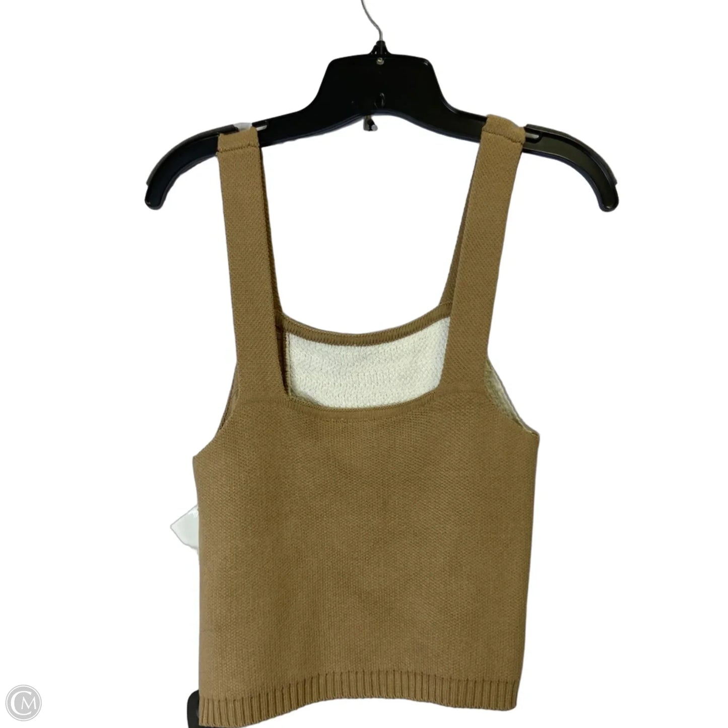 Top Sleeveless By Clothes Mentor In Tan & White, Size: L