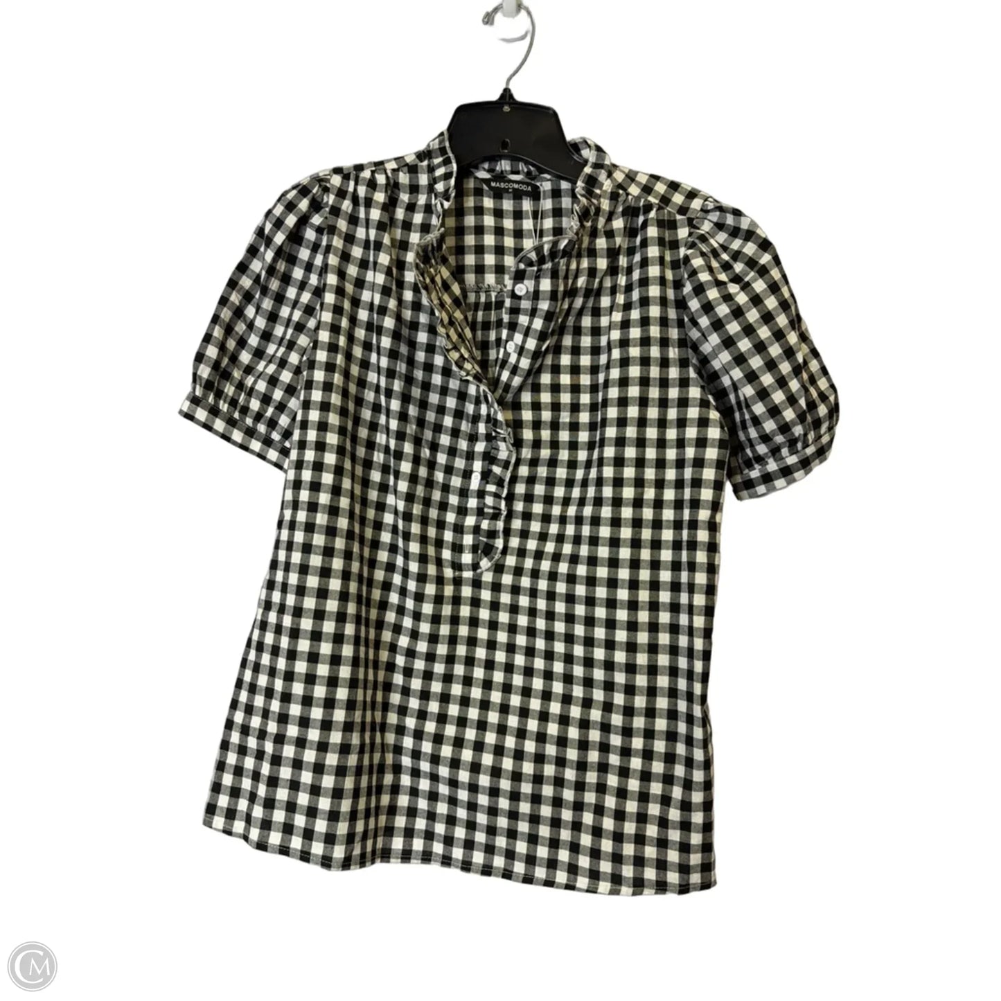 Top Short Sleeve By Clothes Mentor In Black & White, Size: M