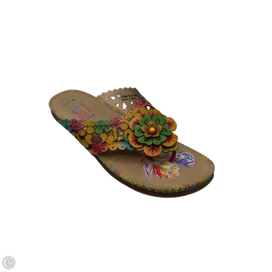 Sandals Flats By Spring Step In Gold, Size: 11