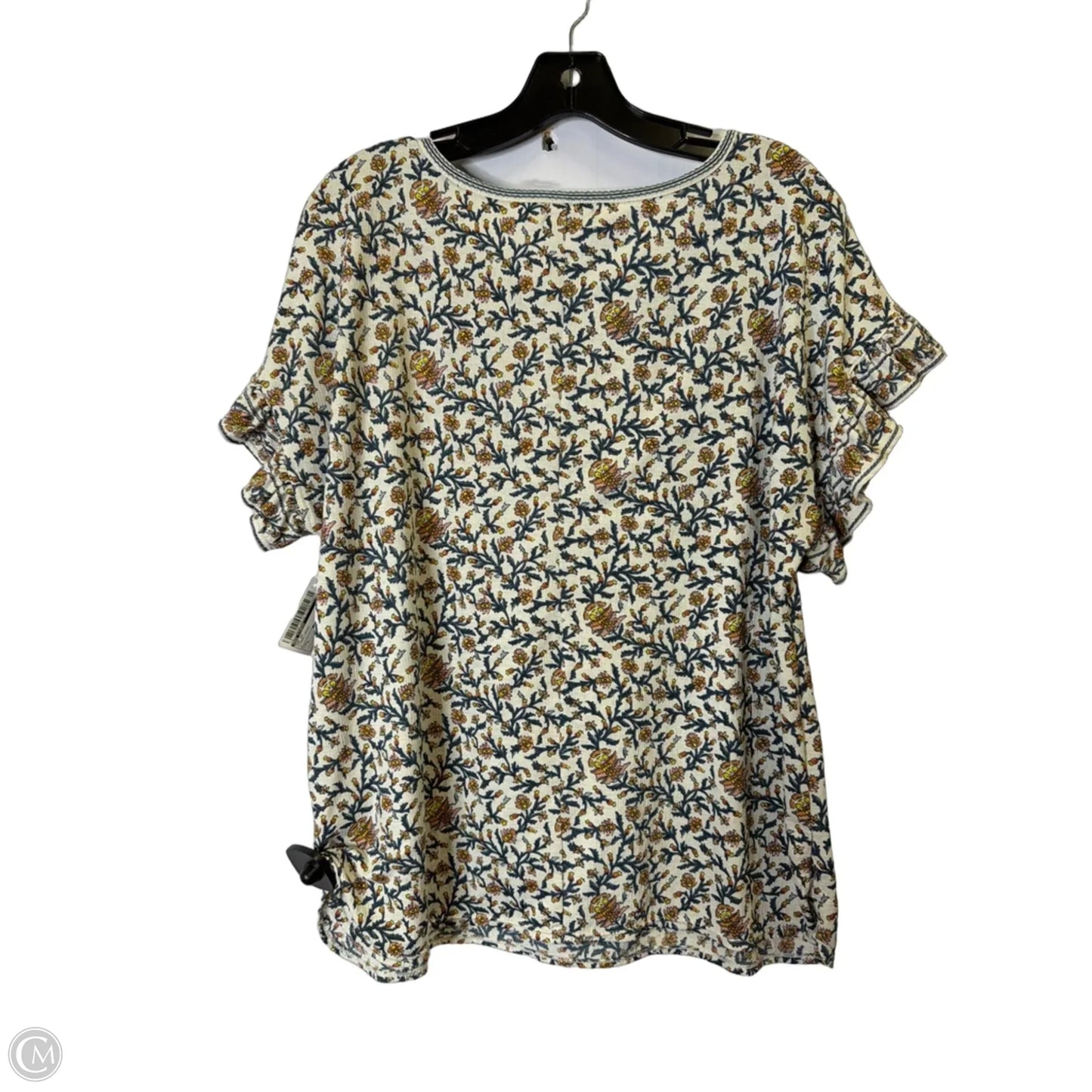 Top Short Sleeve By Max Studio In Floral Print, Size: L