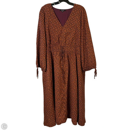 Dress Casual Midi By Madewell In Orange, Size: 2x