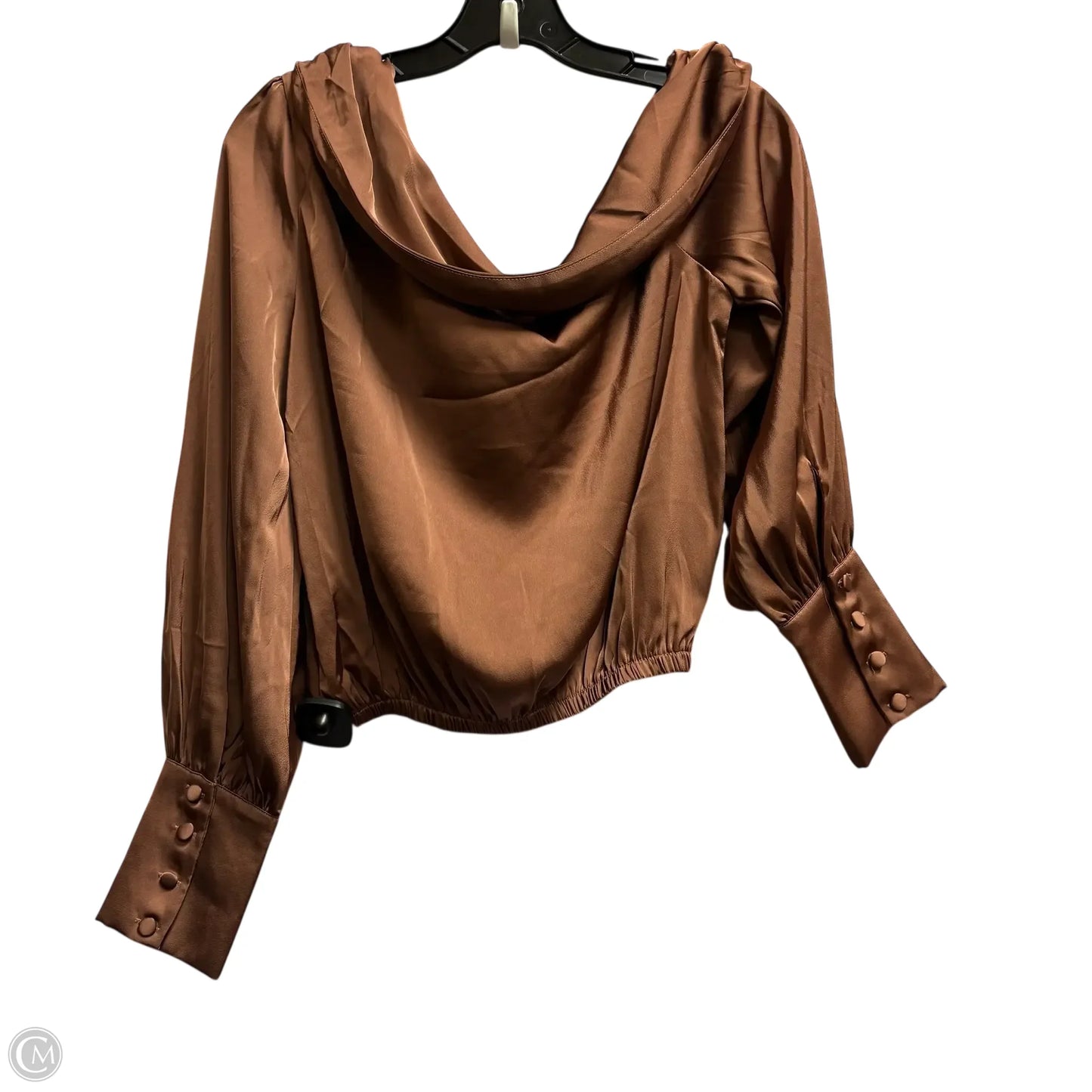 Top Long Sleeve By Miami In Bronze, Size: S