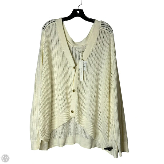 Sweater Cardigan By Caslon In Cream, Size: 4x