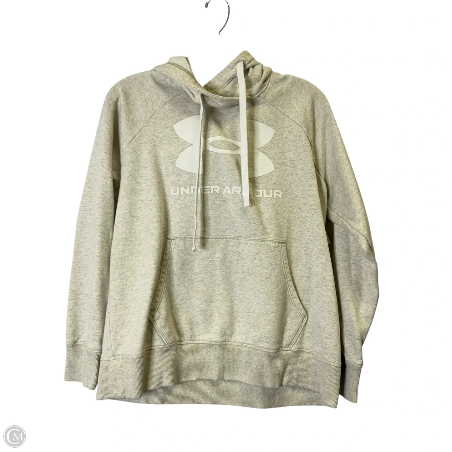 Athletic Sweatshirt Hoodie By Under Armour In Cream, Size: S