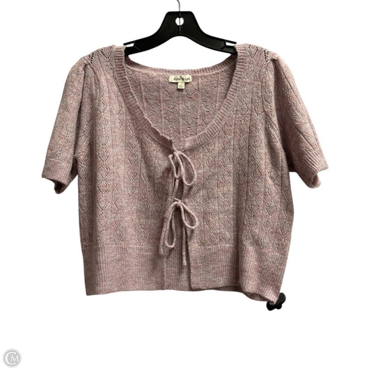 Sweater Cardigan By Clothes Mentor In Purple, Size: L