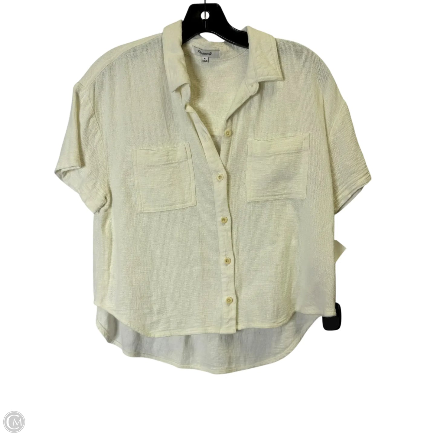 Top Short Sleeve By Madewell In Cream, Size: M