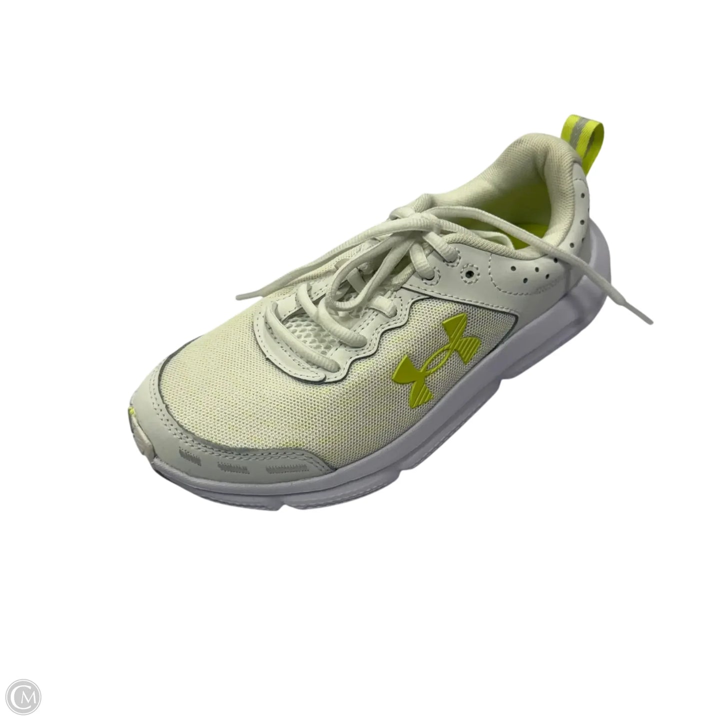 Shoes Athletic By Under Armour In White & Yellow, Size: 6