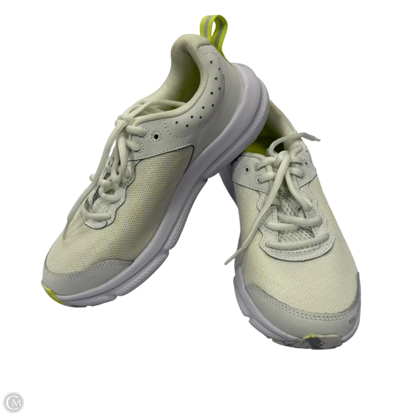Shoes Athletic By Under Armour In White & Yellow, Size: 6