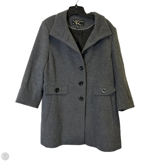 Coat Peacoat By Clothes Mentor In Grey, Size: 1x