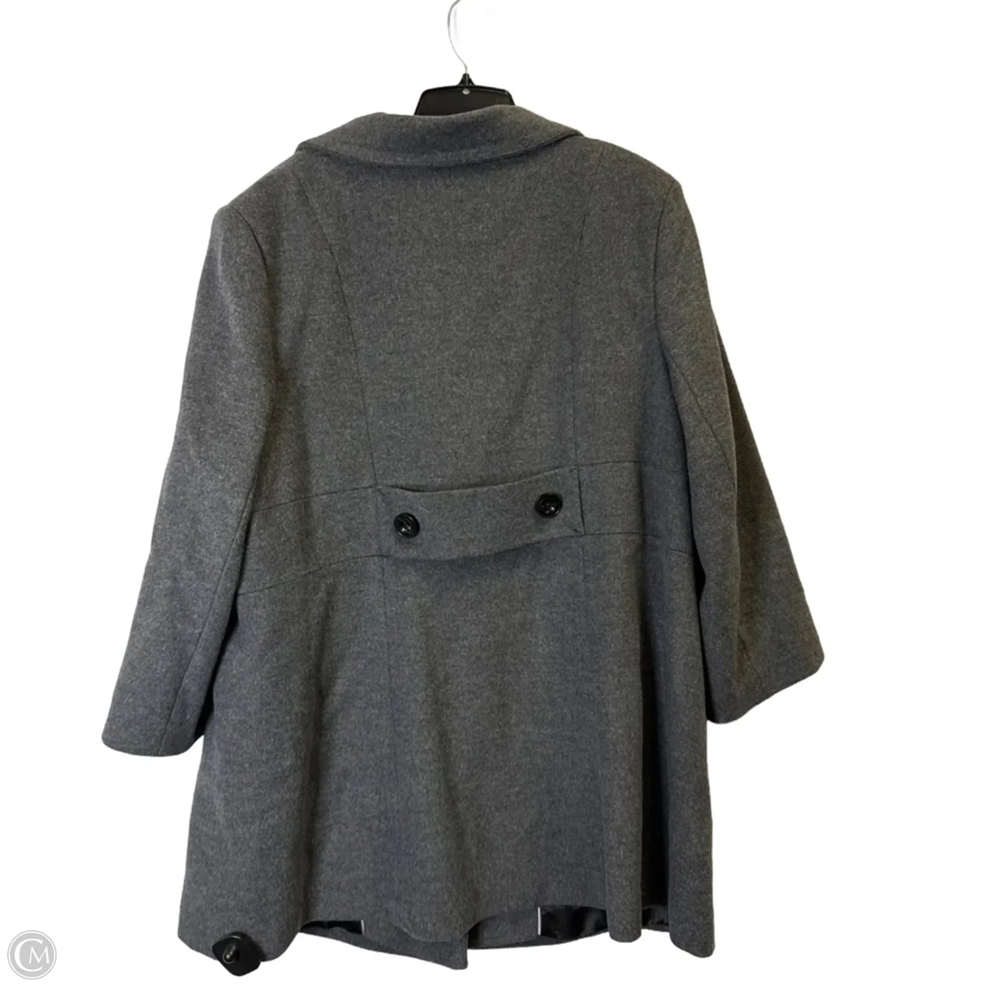 Coat Peacoat By Clothes Mentor In Grey, Size: 1x