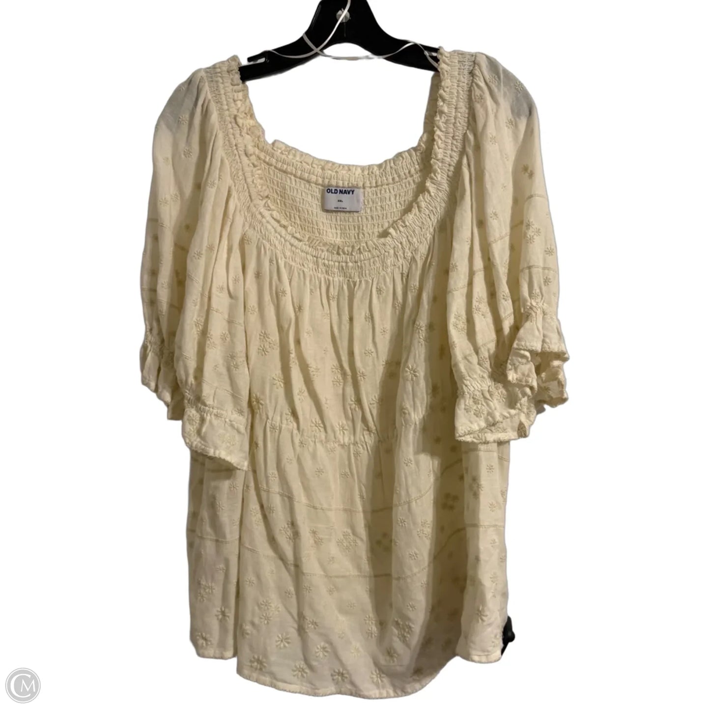 Top Short Sleeve By Old Navy In Cream, Size: Xxl