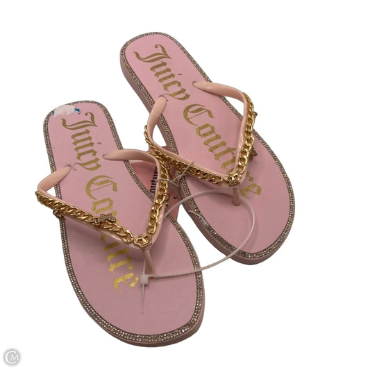 Sandals Flip Flops By Juicy Couture In Pink, Size: 10