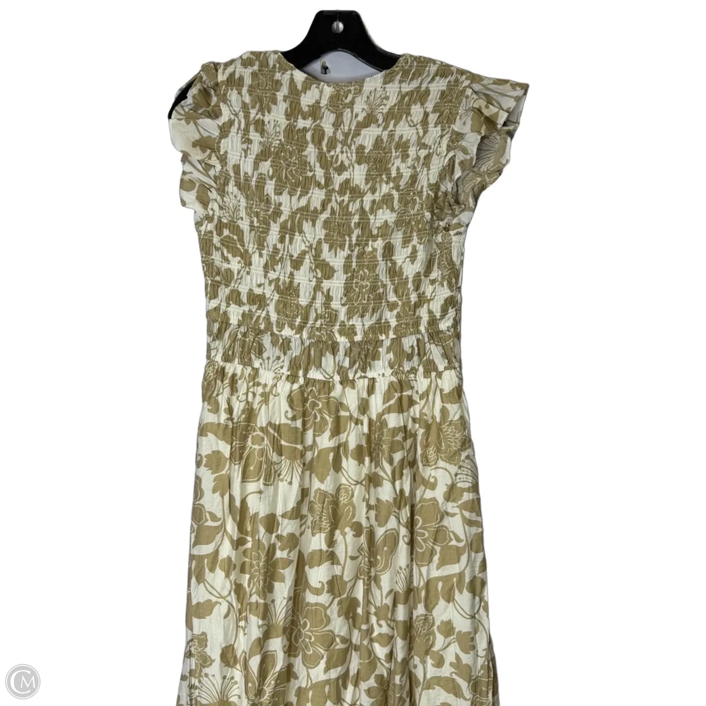 Dress Casual Midi By Clothes Mentor In Tan & White, Size: M