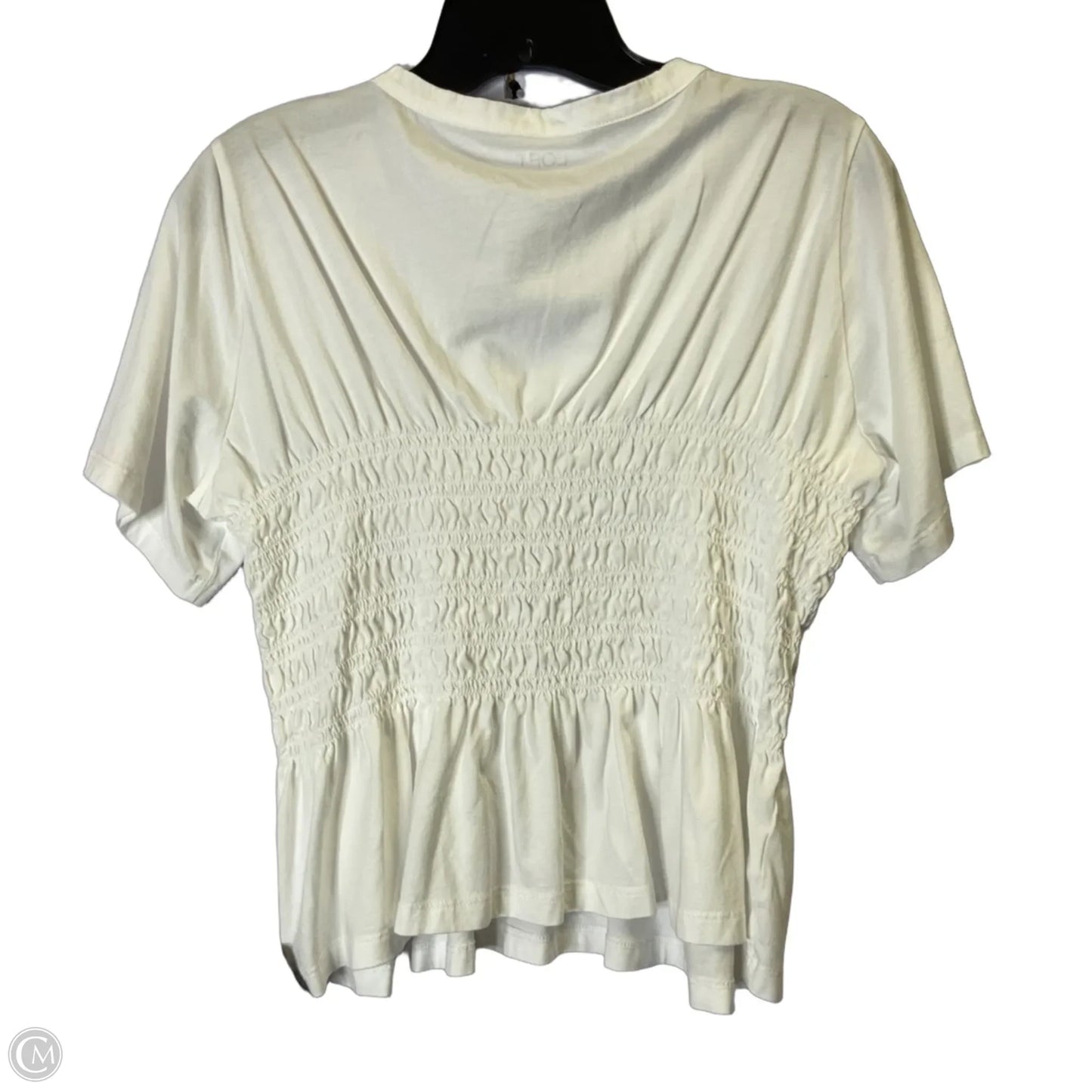 Top Short Sleeve By Loft In White, Size: L