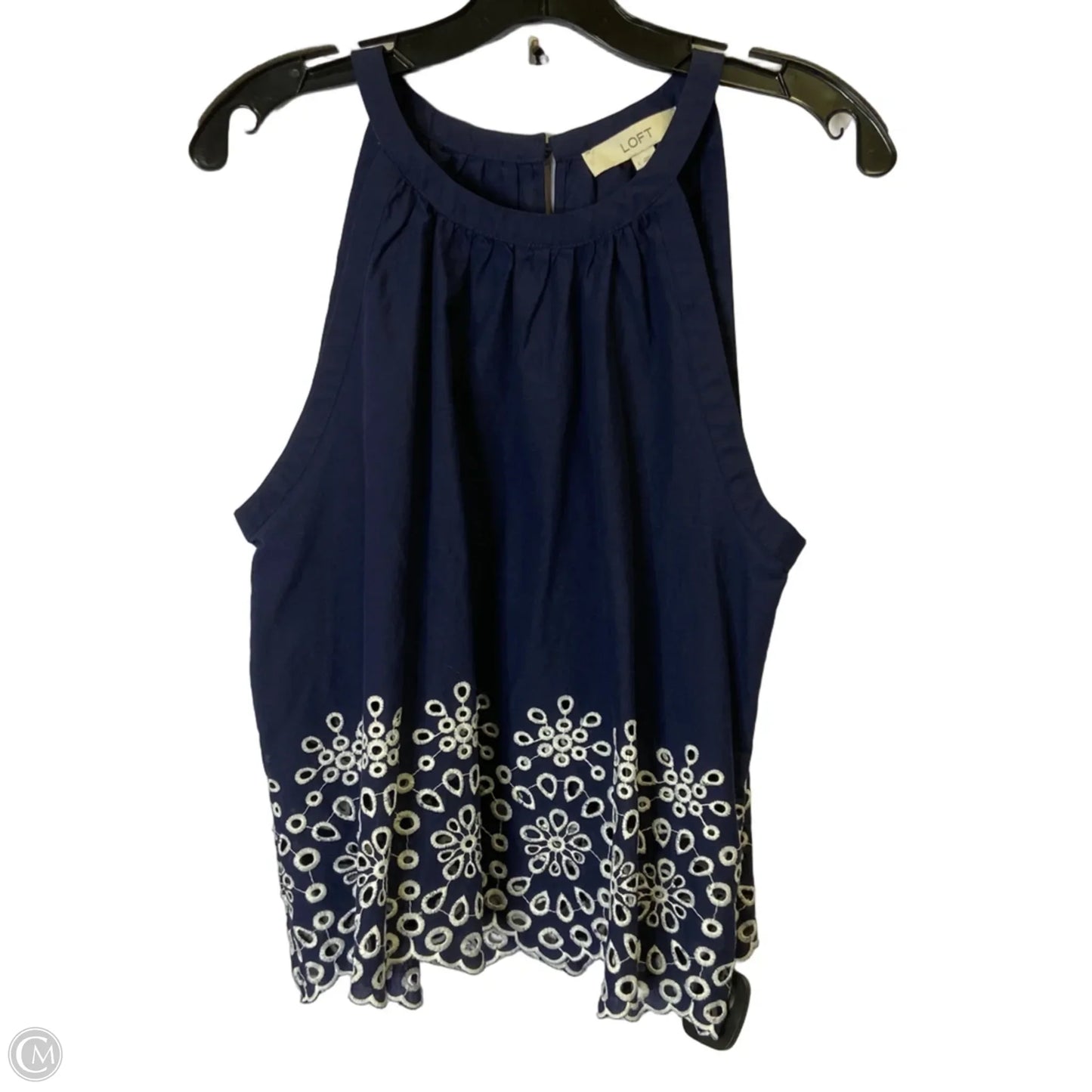 Top Sleeveless By Loft In Navy, Size: L