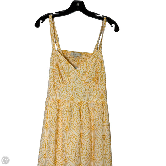 Dress Casual Maxi By Loft In White & Yellow, Size: 12p