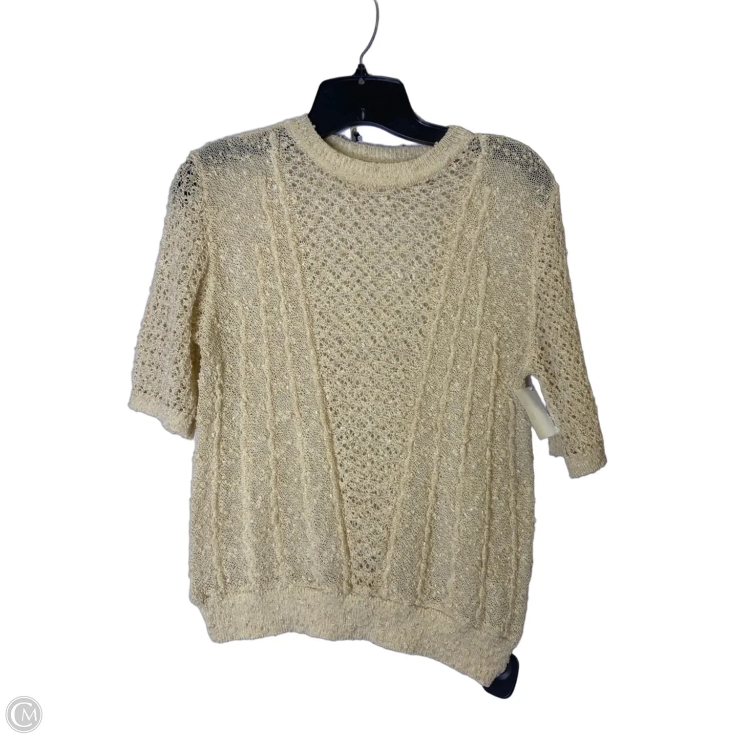 Top Short Sleeve By Zara In Cream, Size: M