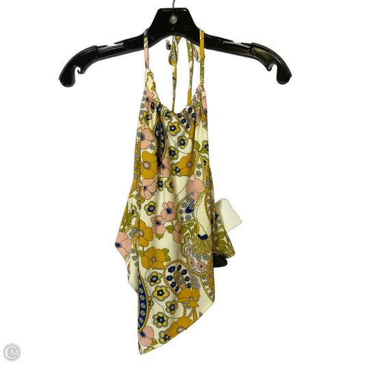 Top Sleeveless By Wayf In Blue & Yellow, Size: L