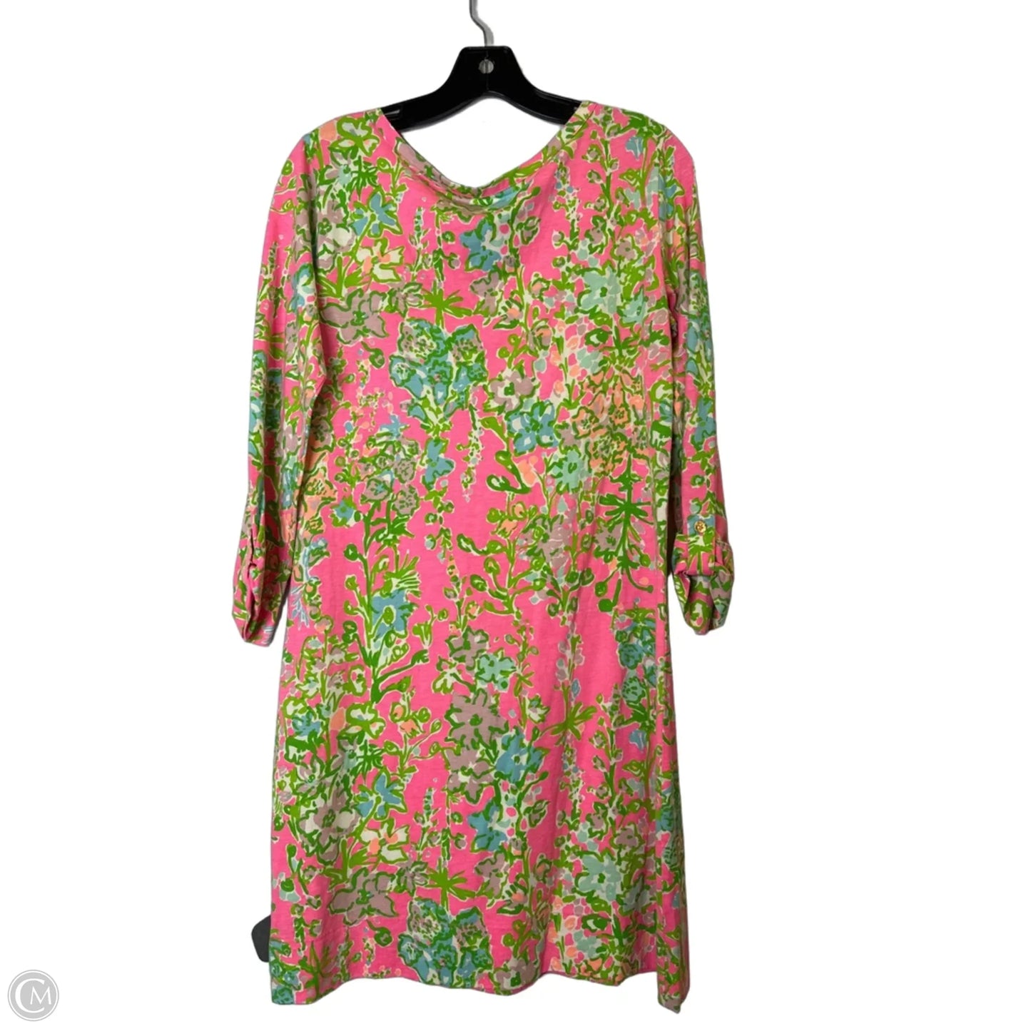 Dress Casual Short By Cmb In Green & Pink, Size: M