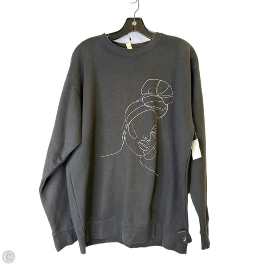 Sweatshirt Crewneck By Clothes Mentor In Black, Size: L
