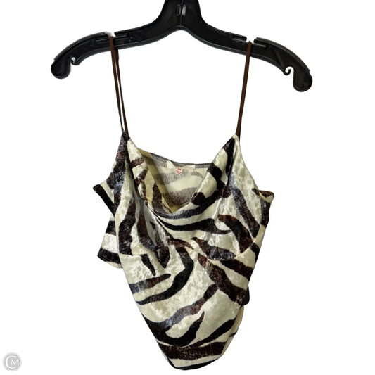 Top Sleeveless By Clothes Mentor In Brown & Cream, Size: M