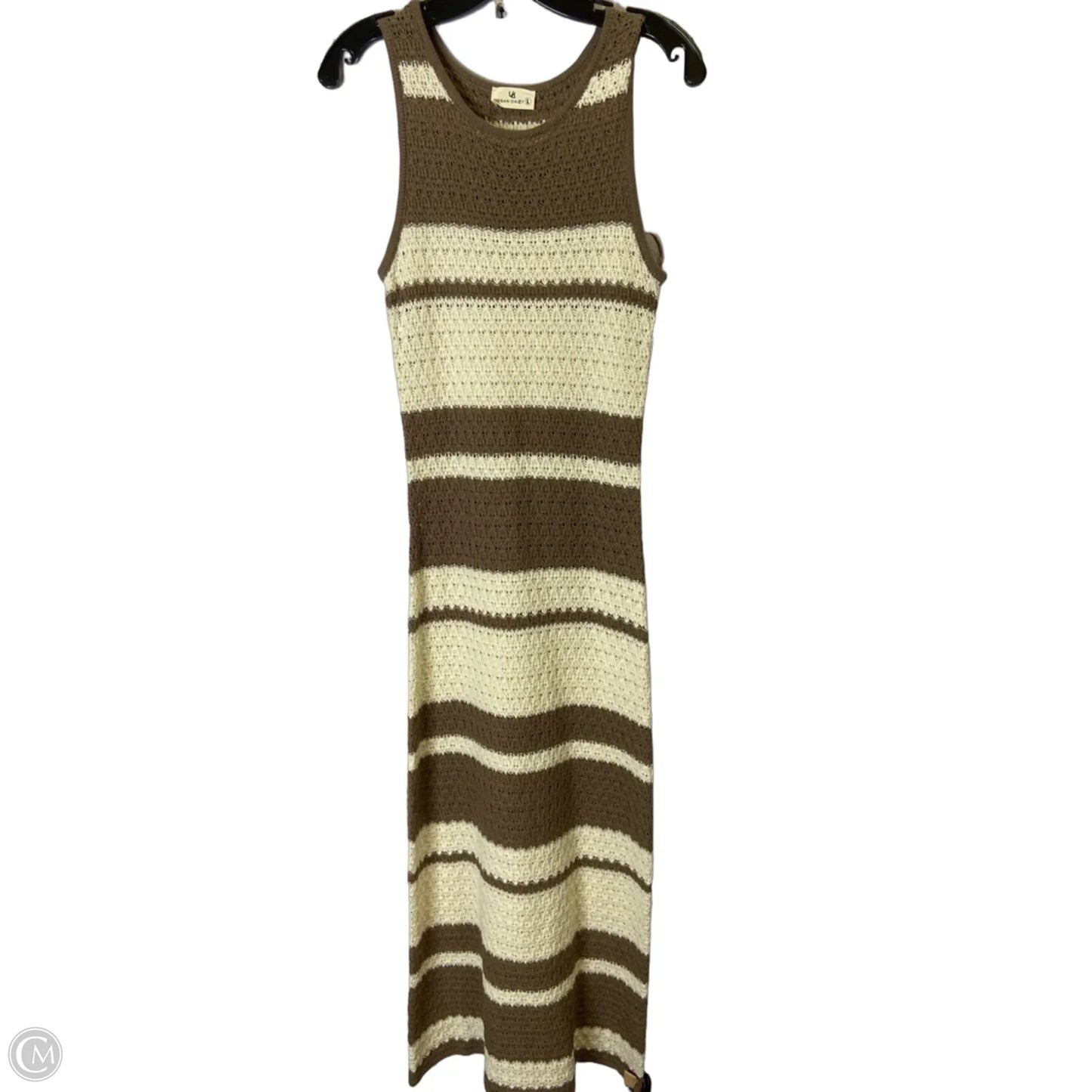 Dress Casual Maxi By Urban Daizy In Brown & Cream, Size: L