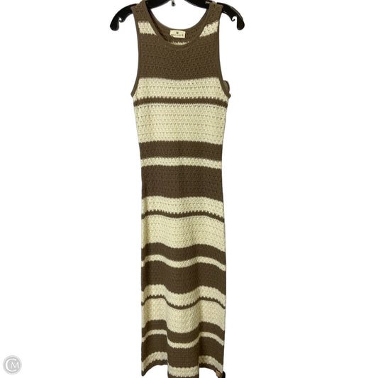 Dress Casual Maxi By Urban Daizy In Brown & Cream, Size: L