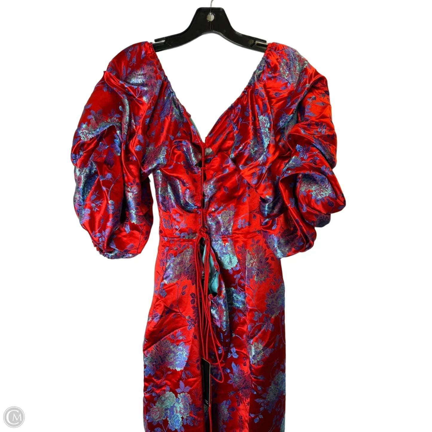 Dress Party Midi By Pretty Little Thing In Blue & Red, Size: 12
