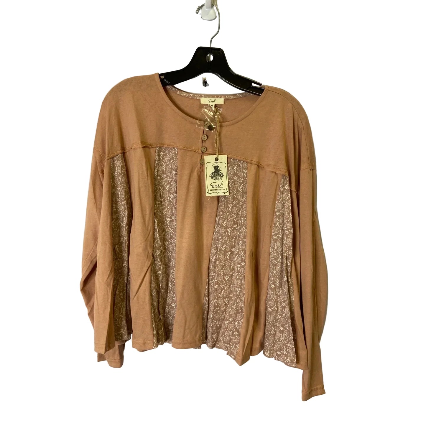 Top Long Sleeve By Easel In Pink, Size: M