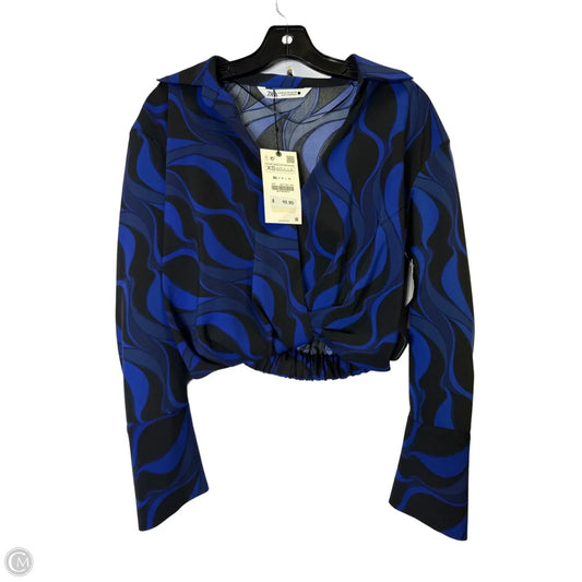 Top Long Sleeve By Zara In Blue, Size: Xs