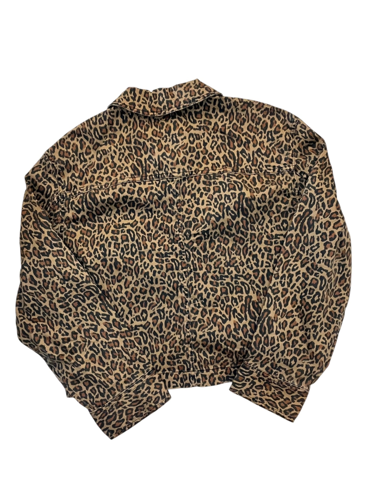 Jacket Shirt By Banana Republic In Animal Print, Size:L