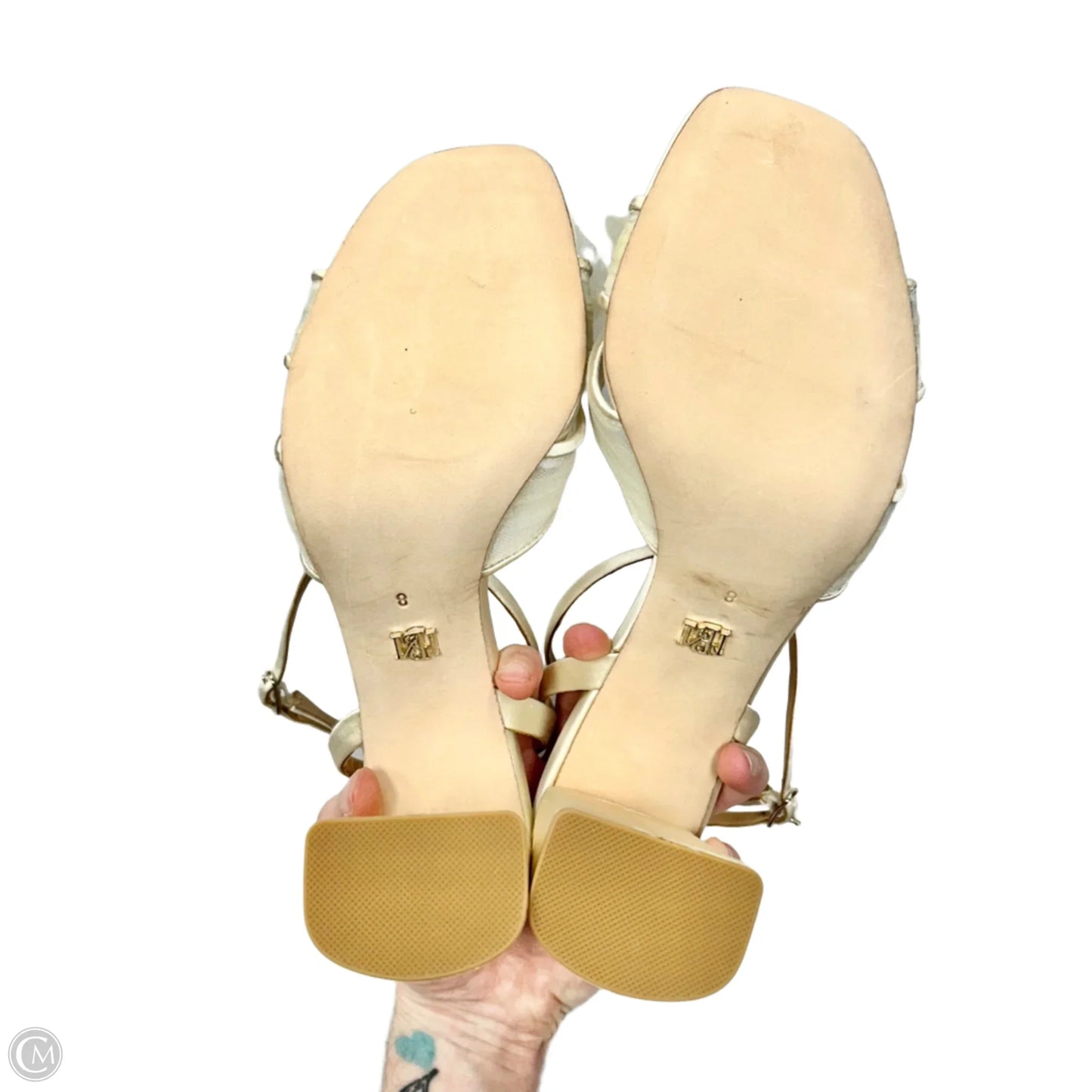 Shoes Heels Block By Badgley Mischka In Cream, Size: 8