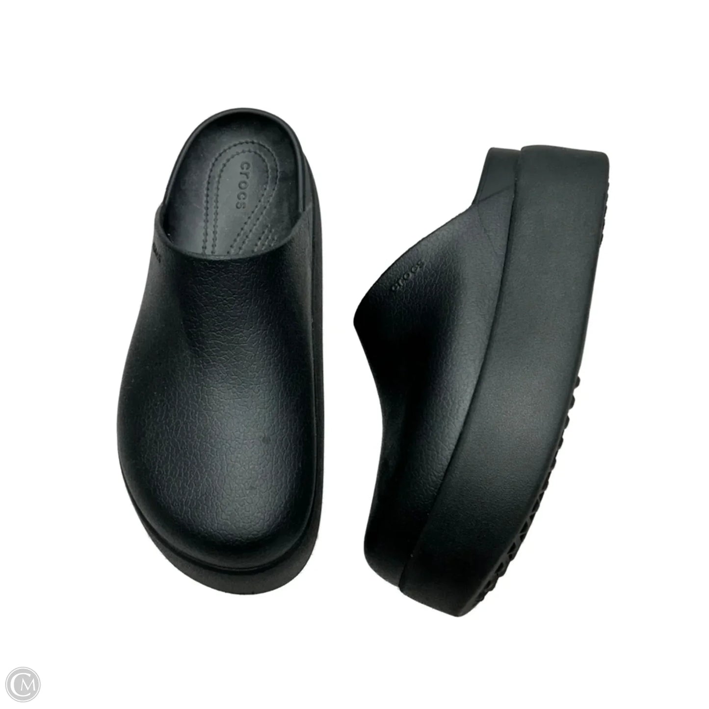 Sandals Heels Platform By Crocs In Black, Size: 9
