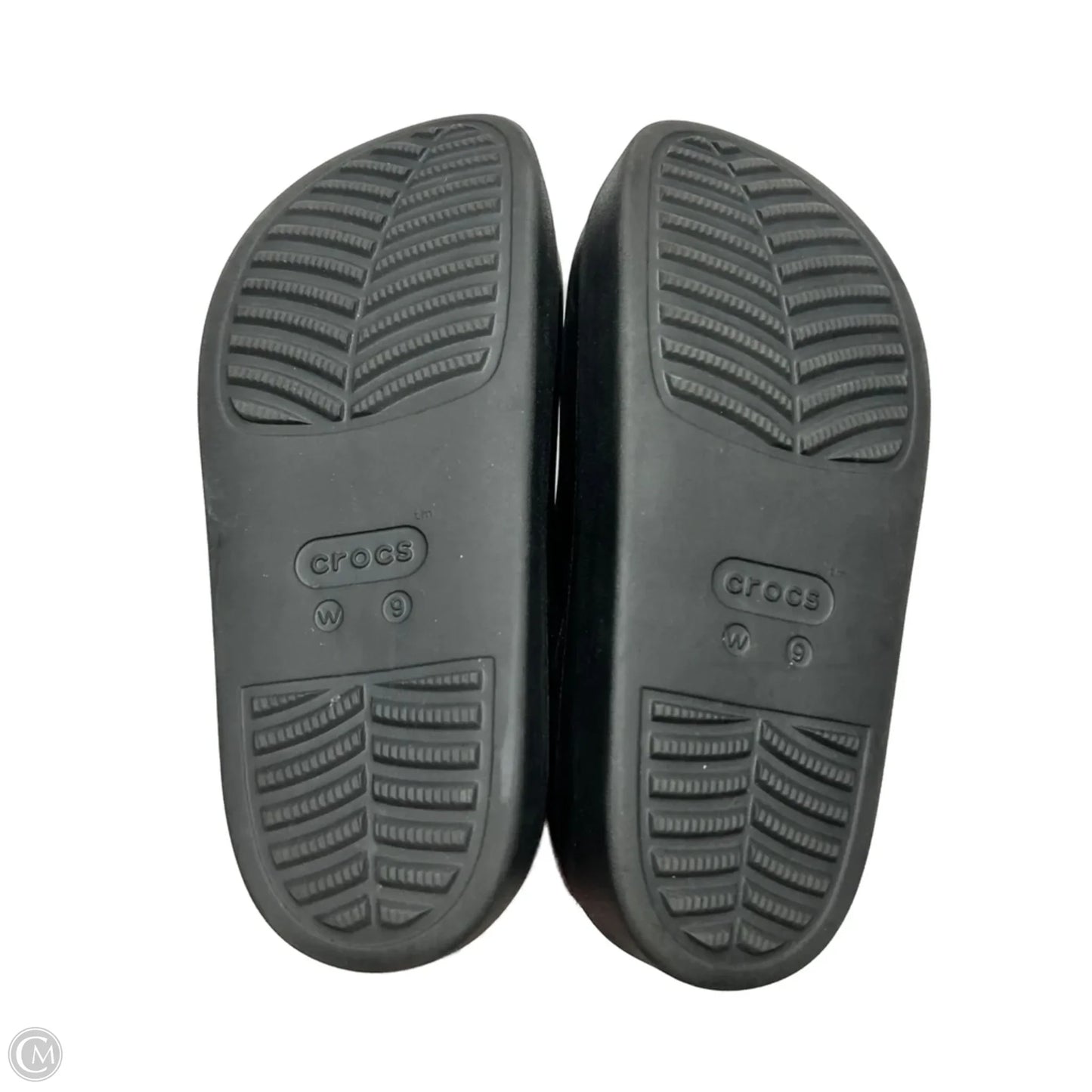 Sandals Heels Platform By Crocs In Black, Size: 9