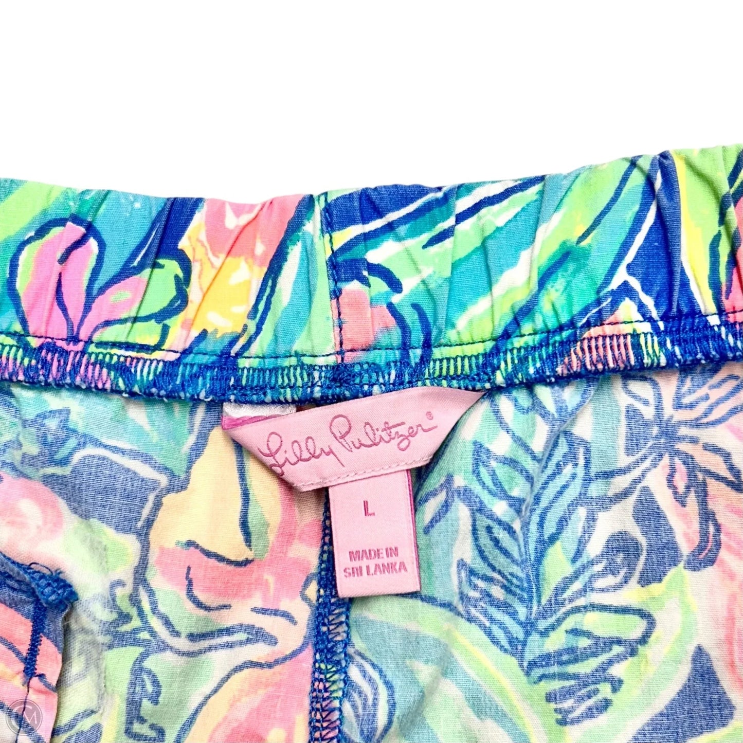 Shorts Designer By Lilly Pulitzer In Green & Pink, Size: L