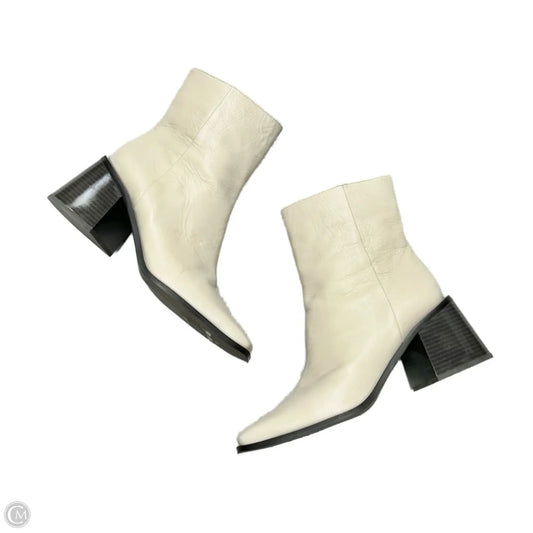 Boots Mid-calf Heels By Sam Edelman In Cream, Size: 9.5