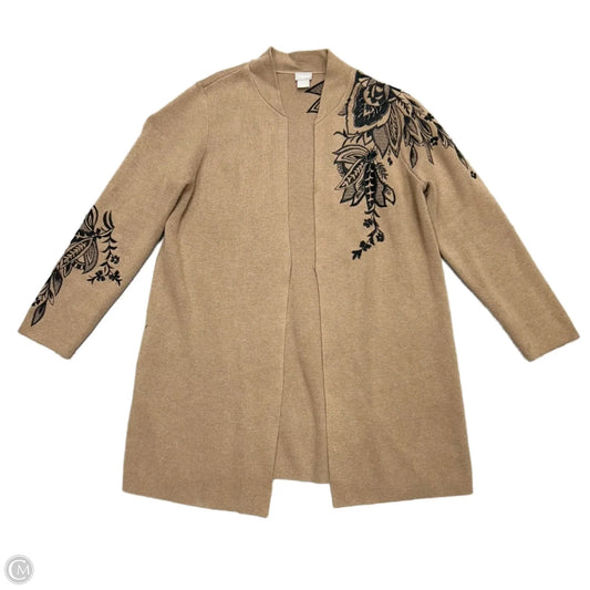 Cardigan By Chicos In Black & Tan, Size: L