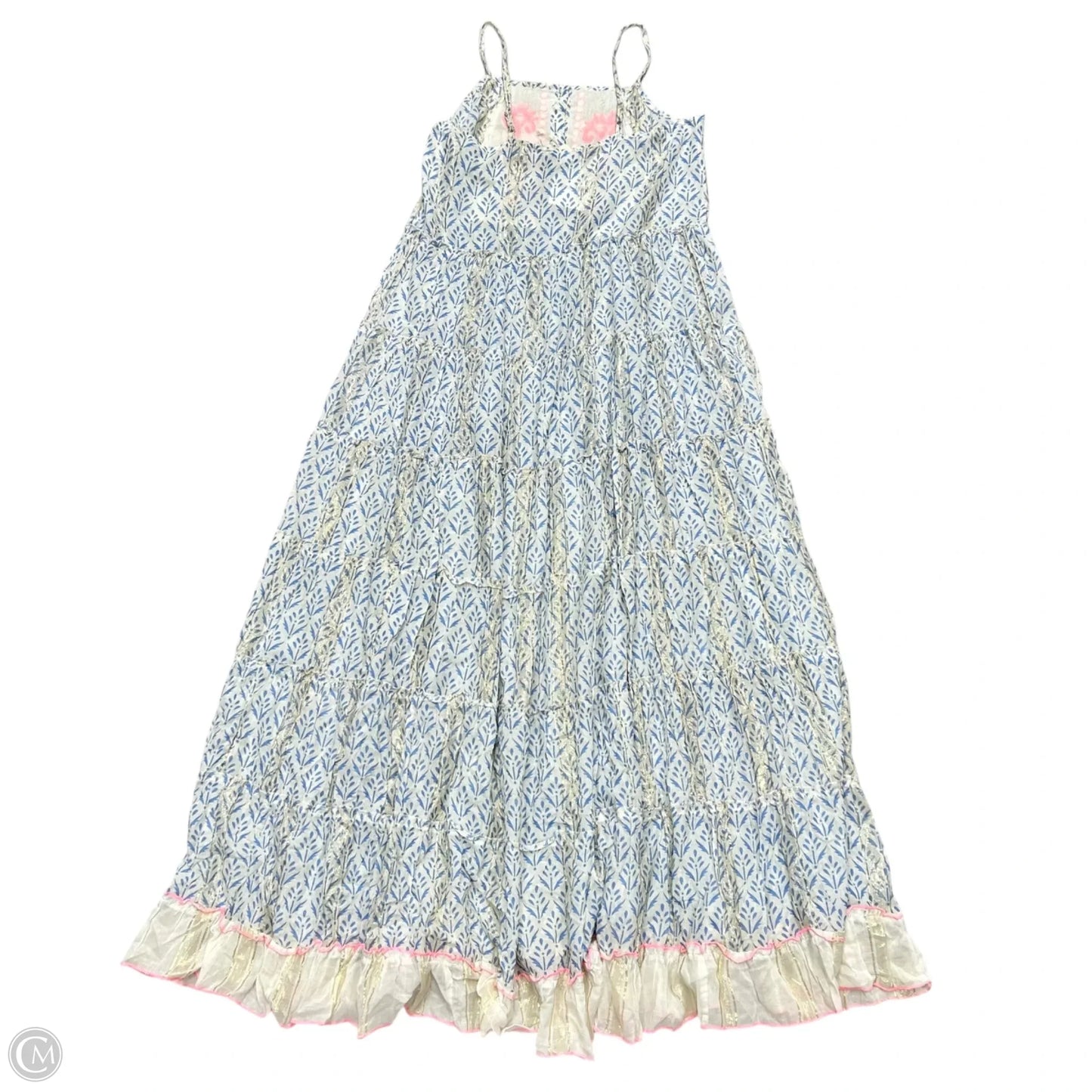 Dress Party Long By Alex Max In Blue & White, Size: S/M