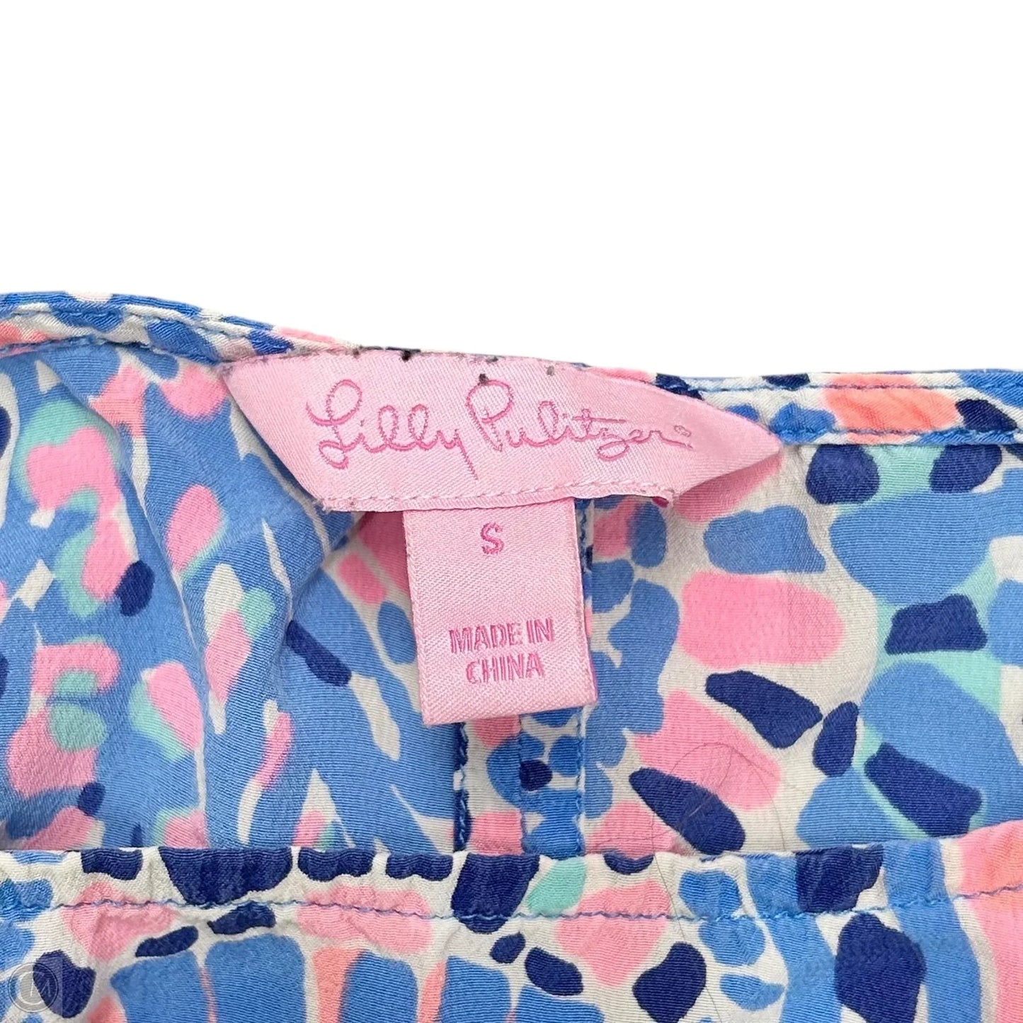 Top Sleeveless Designer By Lilly Pulitzer In Blue & Pink, Size: S
