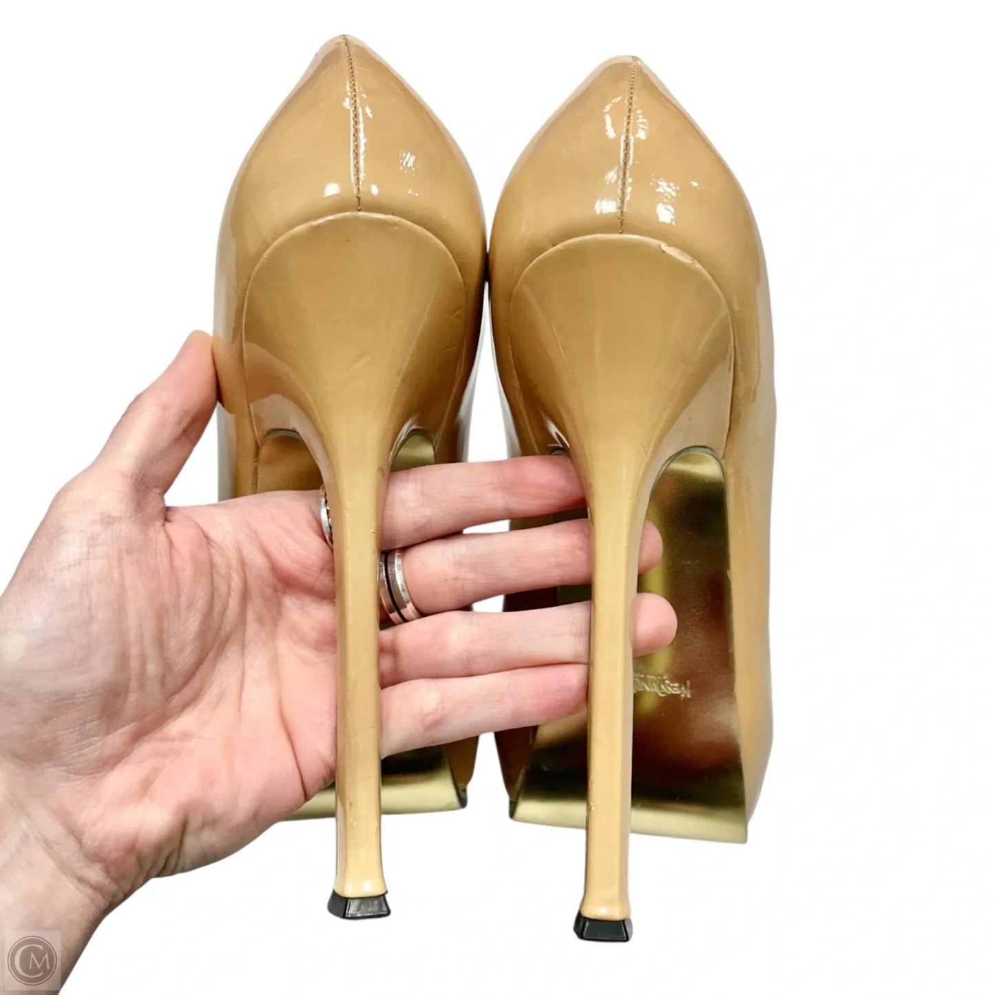 Shoes Luxury Designer By Yves Saint Laurent In Cream, Size: 7.5
